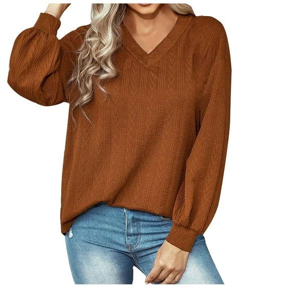 Womens V Neck Oversized Sweaters 2022 Fall Long Sleeve Pullover Loose Knit Comfy Jumper Tunic Sweater Tops
