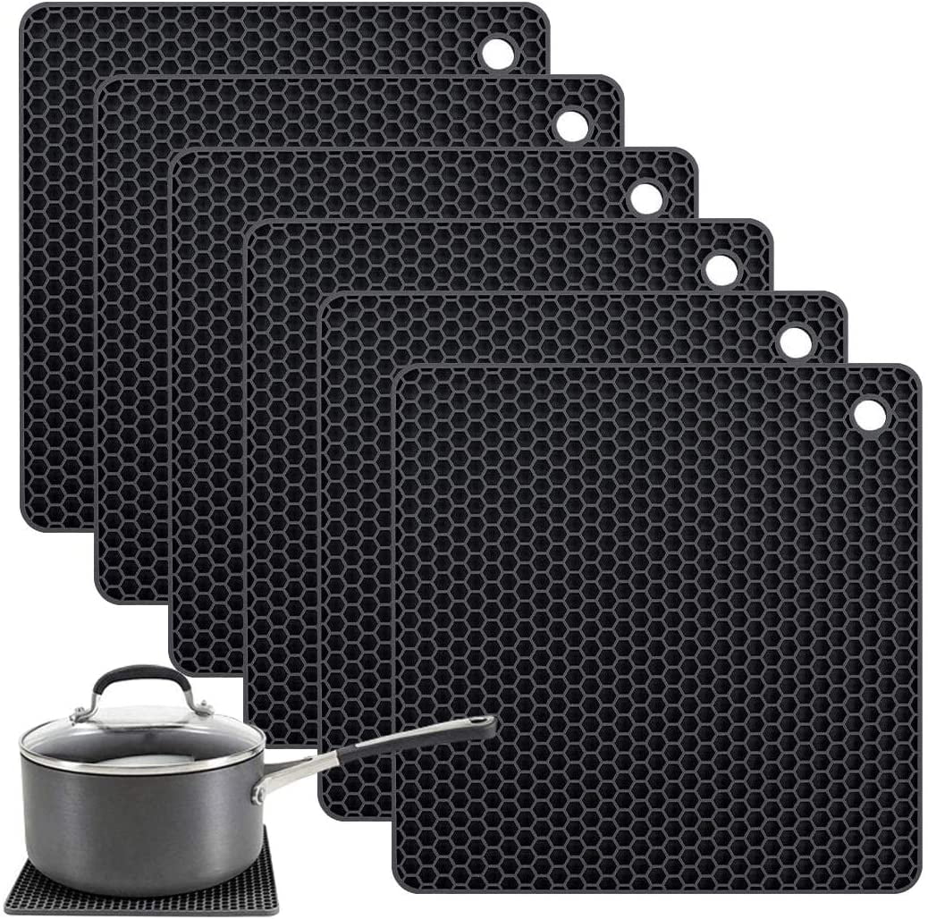Small Large Pot Hot Pan Holder Stand Trivet Table Mat Pad Expandable Black 