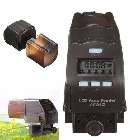 - Aquarium Automatic Feeder, Focuspet Auto Fish Food Dispenser Electronic Timer Feeder for Fish Tank with LCD Display Five Times Accurate Daily Feeding Suitable for Aquarium,