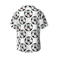 thumbnail image 5 of Uemuo Happy Football Pattern Cotton Linen Short Sleeve Shirts,Casual Lightweight Button Down Shirts,Vacation Beach Summer Tops-Large, 5 of 7
