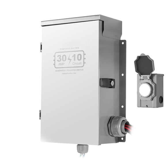 7500W 30A Manual Generator Transfer Switch – NEMA 3R Enclosure, 120/240V, for Home Backup Power