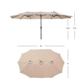 thumbnail image 3 of Polytrends Johnn 15-foot Double-Sided Outdoor Offset Patio Twin Umbrella Navy Blue 15ft, 3 of 5