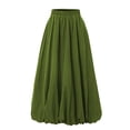 thumbnail image 4 of Women's High Waist Flared Blossom Midi Skirt Elastic Waist Skirt with Big Pockets Comfortable Casual Daily Skirt, 4 of 8