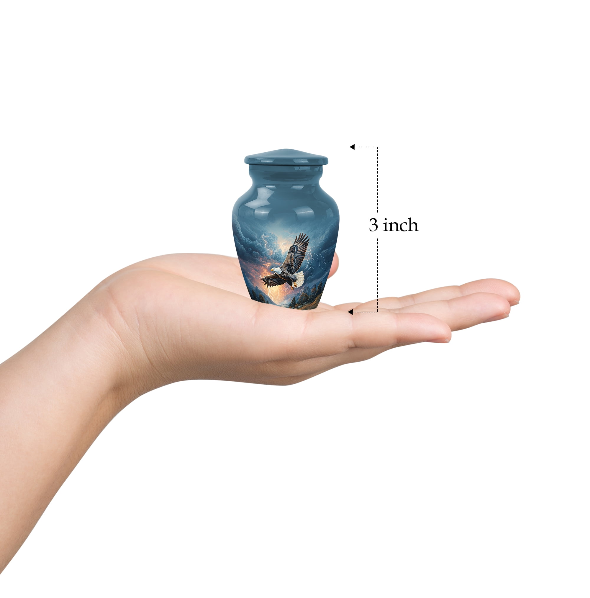 SABURIAL Eagle Urn - Mini Cremation Urn for Human Ashes Adult Man - Keepsake Burial Urns for Ashes Adult Women - Funeral Urns - 3 Inch