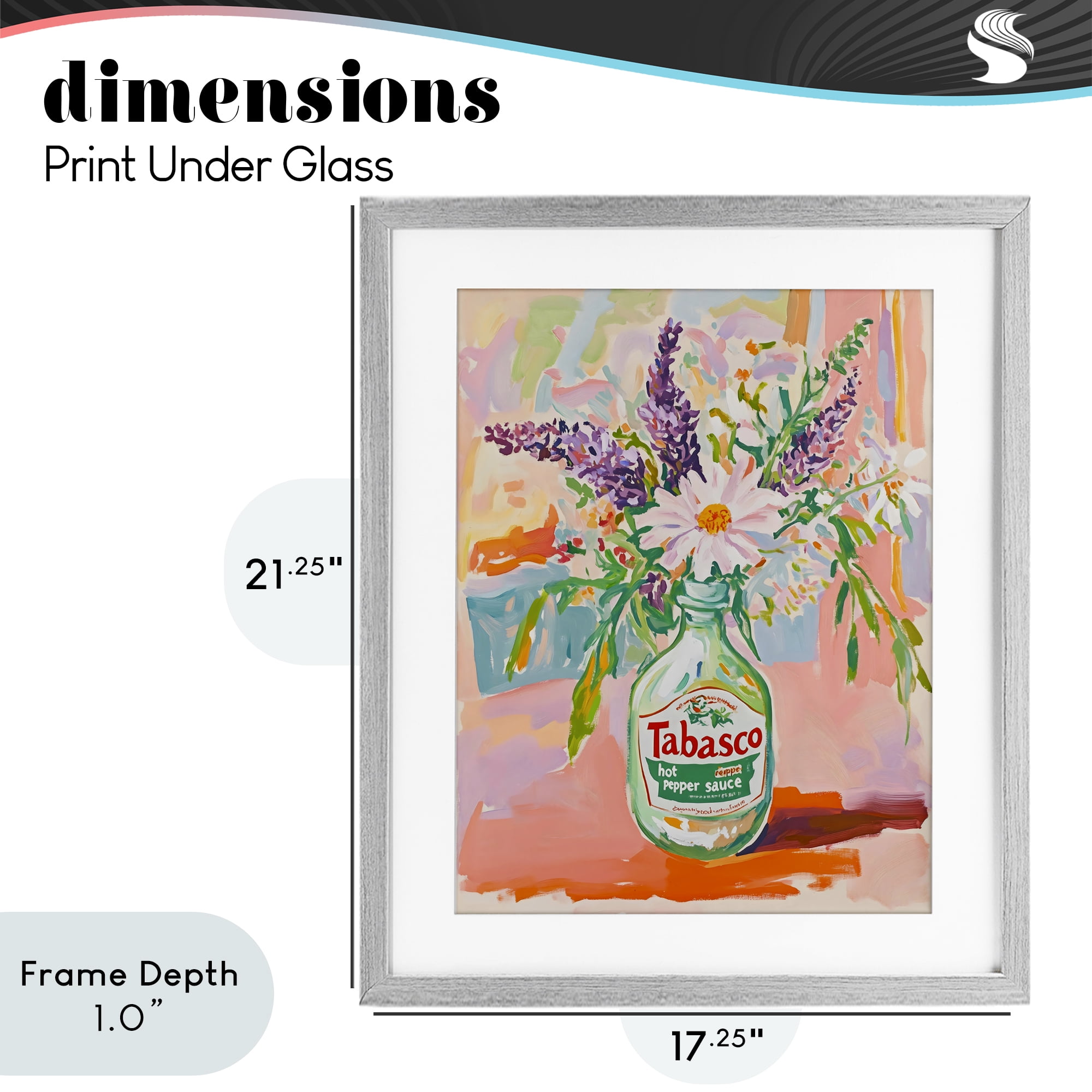 Stupell Industries Hot Sauce Bottle Bouquet Gray Framed Print Under Glass, design by The Prints Vibe