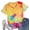 Yellow, variant on Women Tie Dye V-Neck Shirts Summer Vintage Tunic Tops Fashion Casual Swing Short Sleeve Shirts Blouse Soft Tee