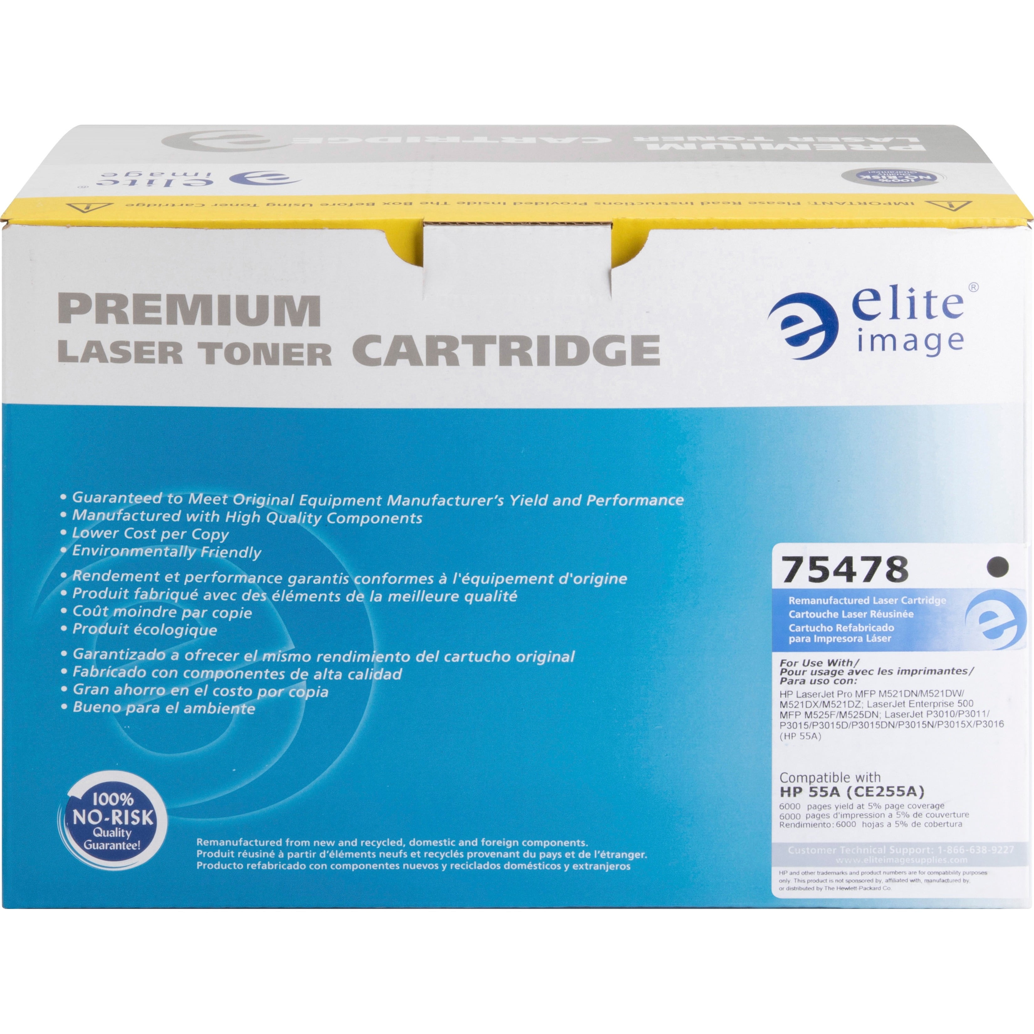 Remanufactured Elite Image 75478 Toner Cartridge 6000 Page Yield Black