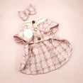thumbnail image 4 of Puppy Plaid Wool Dress Pearl Neck Sweater Teddy Bears Medium Small Dog Cardigan Autumn Winter Pet Apparel Dog Clothes ShopWise Round, 4 of 11