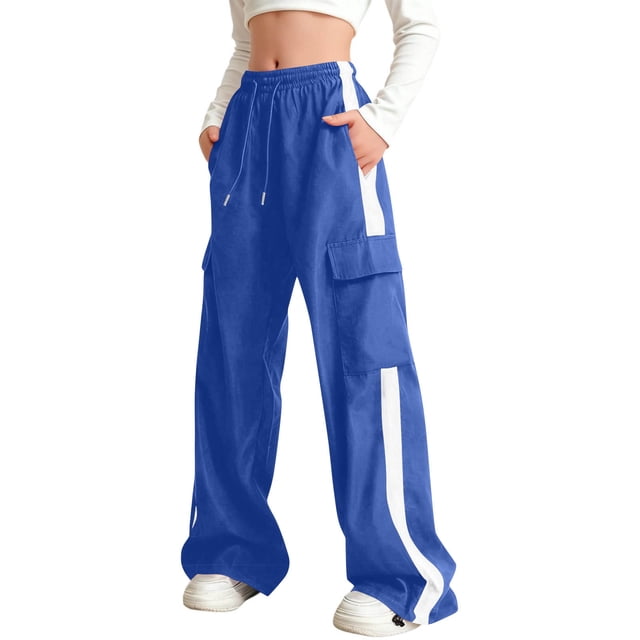 Pantalones largos para niños y pantalones de verano con cintura elástica para niños, pantalones casuales de pierna ancha de color sólido, pantalones largos para niños, pantalones de abrigo para niños,