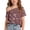 Brown, variant on 5-14 Years Como Printed One-Shoulder Top Cold Shoulder Casual Top Loose Short Sleeve T-Shirts for Casual Daily and Summer Wear