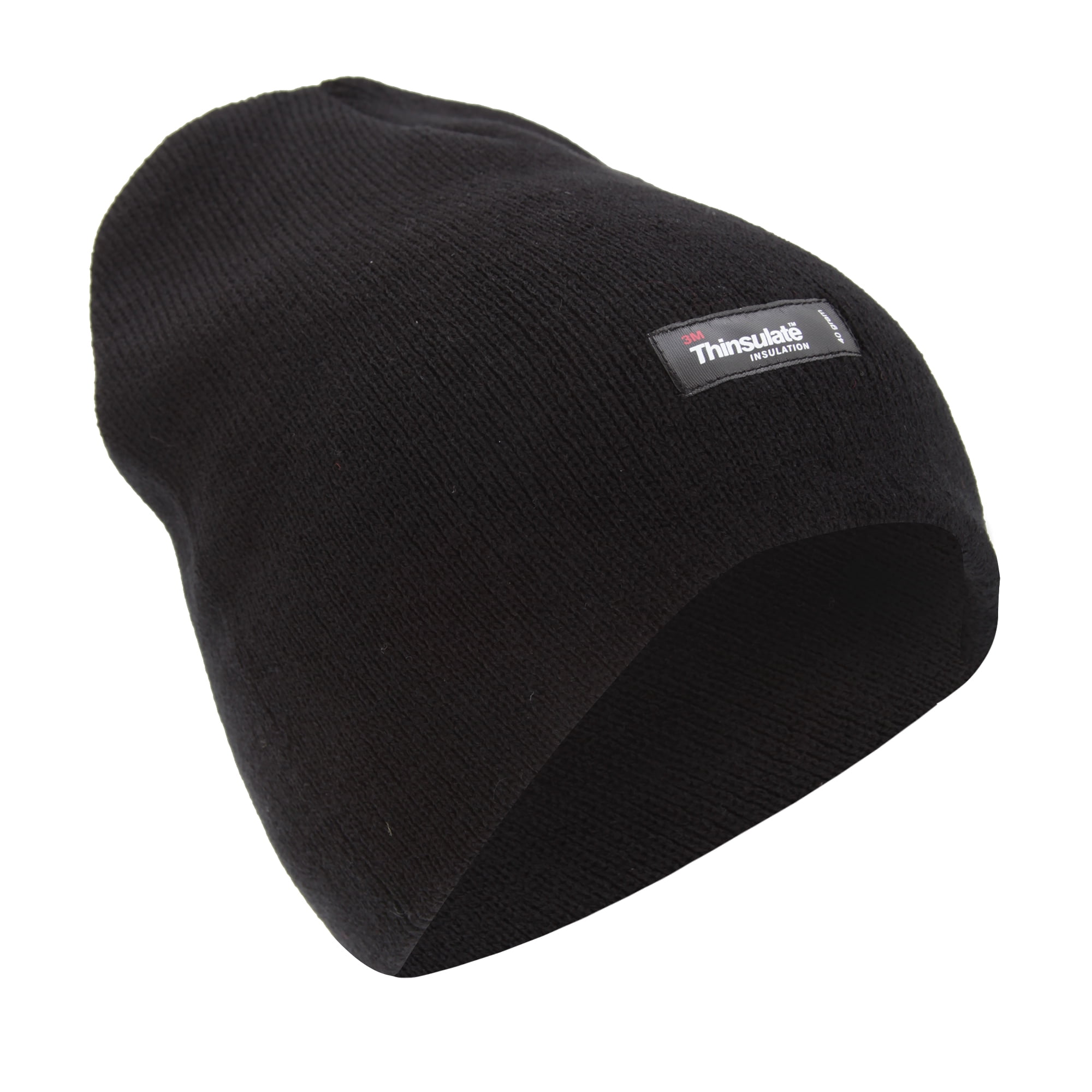 mens plain black bobble hat