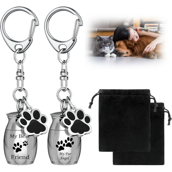 HAHADAXA Pet Urns for Dogs Cats Ashes, Cremation Urns Keychain Cat Dog Pet Urn for Ashes Keepsake Memorial Gift for Loss of Dog Cat for Women Men Boys Girls