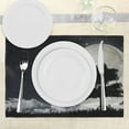 thumbnail image 3 of Ambesonne Night Place Mats Set of 4, Giant Moon Tree, Standard Size, Grey Black Charcoal Grey, 3 of 6