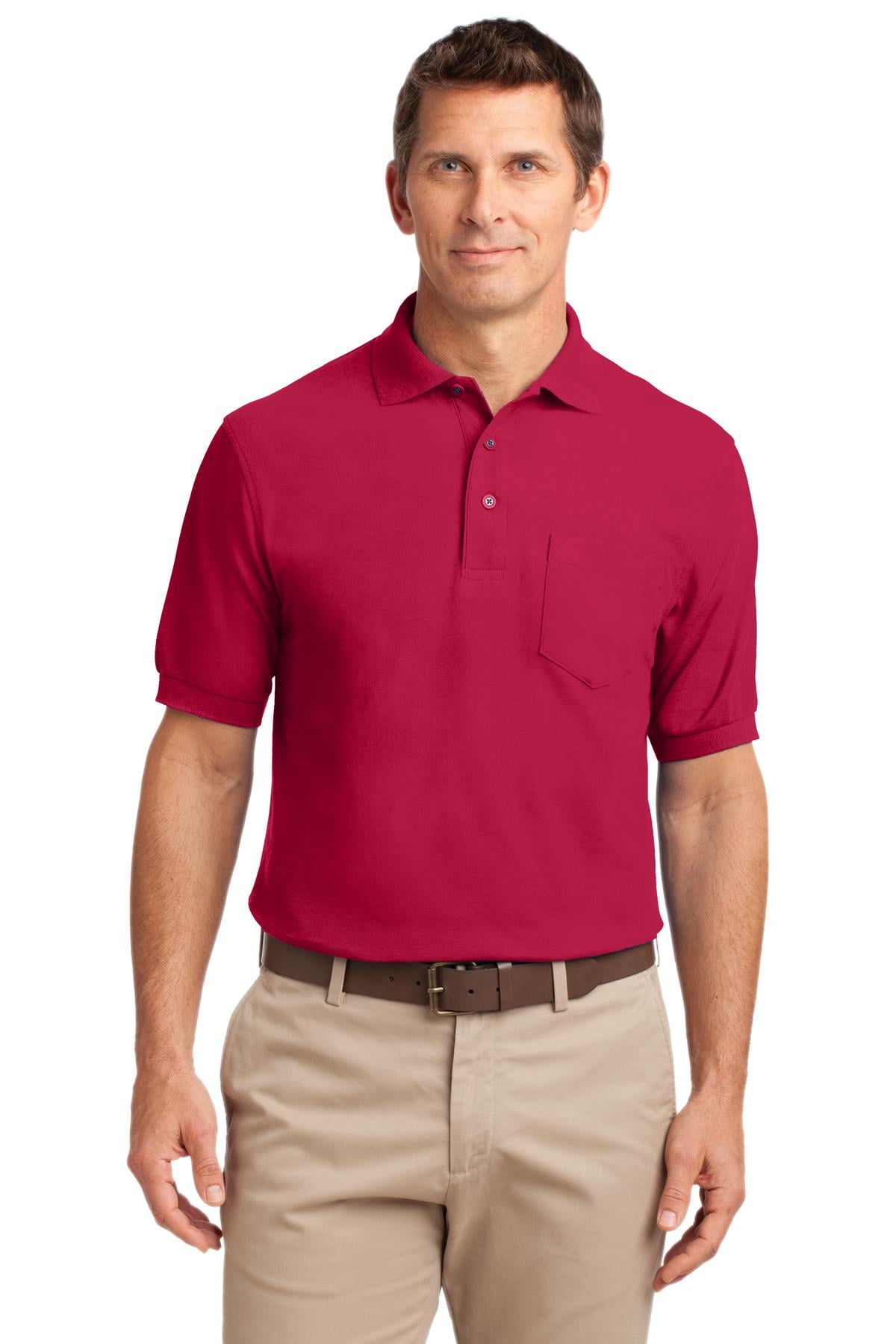Port Authority Silk Touch Polo with Pocket K500P Mens 