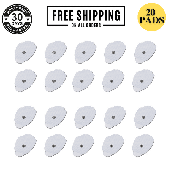 TechCare Massager Replacement Reusable 20 (10 Sets) Stick-on Electrode Self Adhesive Pads for Tens Unit Device- FDA 510(k) Cleared - 5 Years Limited Warranty