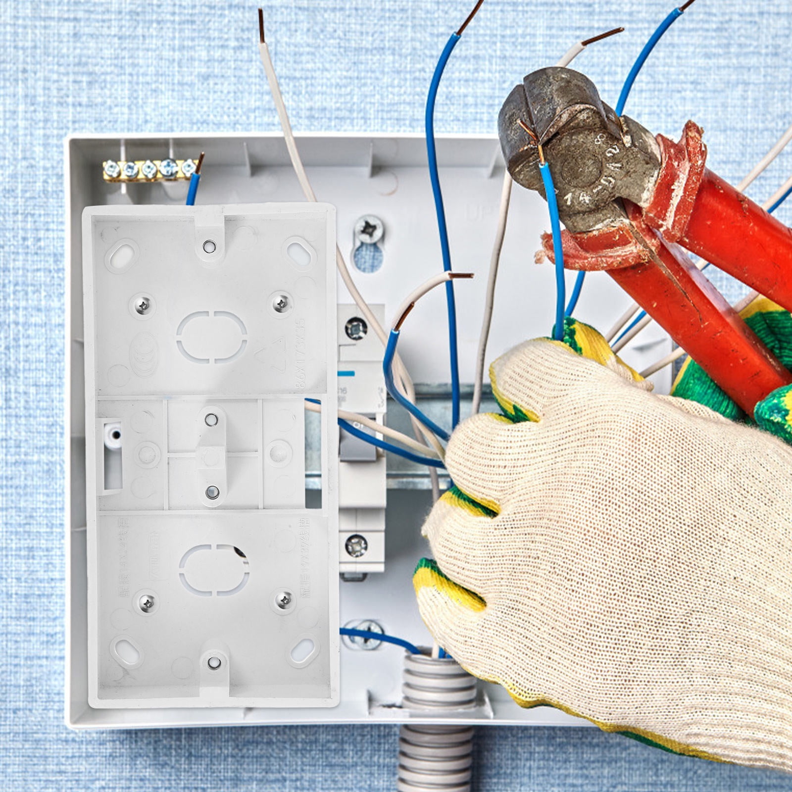 FOMIYES Durable PVC Wall Mounted Outlet Box, White, Standard Size, Surface Mount, Multiple Outlets, 10Pcs