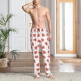 thumbnail image 5 of Uemuo Hand Drawn Strawberry Pattern Men's Wide Leg Palazzo Lounge Pants with Pockets Light Weight Loose Comfy Casual Pajama Pants-Small, 5 of 9