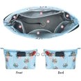 thumbnail image 4 of Vercord Premium Nylon Purse Organizer Tote Handbag Insert Organizers Bag in Bag Zipper 13 Pockets Blue Butterfly Small, 4 of 6