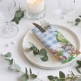 thumbnail image 3 of Cloth Napkins Set of 4 - 20x20 Inches, Easter Bunny Gnomes Washable Reusable Table Napkins, Spring Easter Eggs Floral Blue Plaid Soft & Absortbent Dining Napkin for Party Wedding Hotel Restaurant, 3 of 8