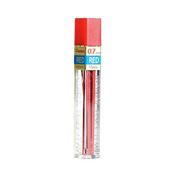 (3 PACK) Pentel (PPB-7RD) Colored Lead, 0.7mm Red 12 Leads, Sold Individually