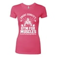 thumbnail image 2 of Dwight Schrute's Gym for Muscles Pop Culture Womens Slim Fit Junior Tee, Hot Pink, Small, 2 of 3