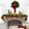 thumbnail image 4 of Adornos navideños de plástico con lazo para colgar, coronas de invierno para puerta de entrada, corona navideña grande, corona verde artificial para puerta de entrada, ventana, paredes, decoración nav, 4 of 6
