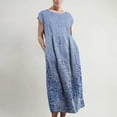 thumbnail image 1 of TopLLC Robe Sans Manches à Col Rond Robe Maxi Sans Manches pour Femmes avec Poches en Lin Ample et Bouffante Caftan Longue Robe Femme Robe, 1 of 5