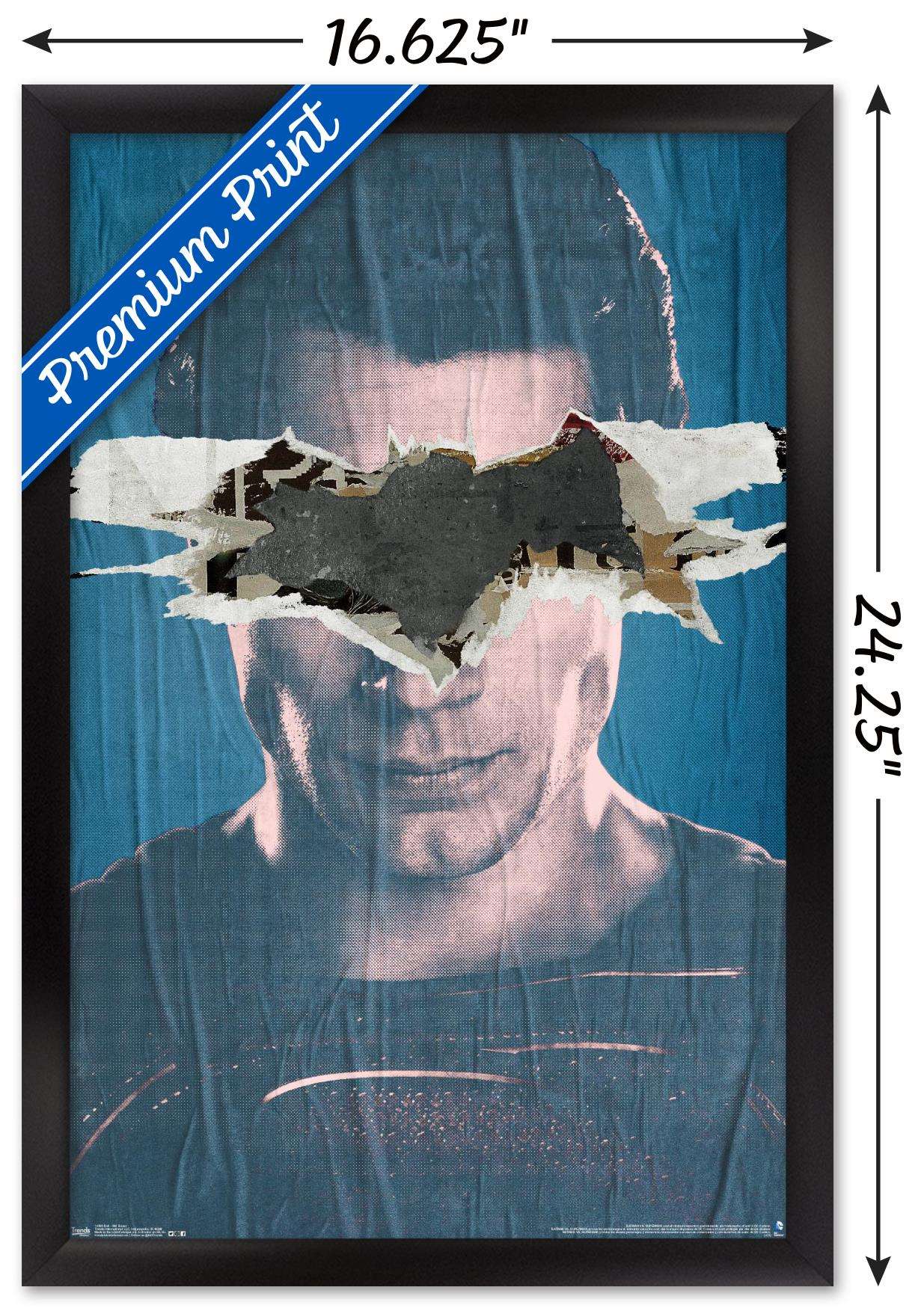 DC Comics Movie - Batman v Superman - Superman Teaser Wall Poster, 14.725" x 22.375", Framed