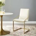 thumbnail image 2 of Side Dining Chair, Velvet, Metal Steel, Gold Ivory White, Modern Contemporary Urban Design, Kitchen Room Cafe Bistro Restaurant Hospitality, 2 of 9