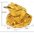 thumbnail image 3 of TISHITA Handcrafted Resin Feng Shui Money Frog (Three Legged Wealth Toad) Statue Amulet, 3 of 8