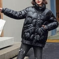 thumbnail image 6 of Winter Warm Coats for Womens Fashion Plus Size Long-sleeved Solid Color Light Shiny Down Jacket Long-sleeved Jacket, 6 of 7