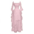 thumbnail image 1 of Robes d'Automne Robe Longue à Manches Longues pour Femmes Robe Longue à Épaules Dénudées Robe de Cosplay Manches Évasées Grande Taille Robe Maxi Couleur Unie, 1 of 3