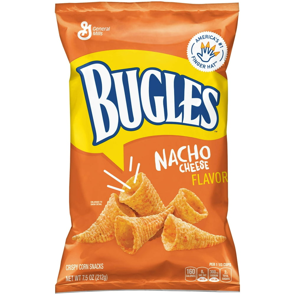 Bugles Corn Chips, Nacho Cheese, 7.5 Oz