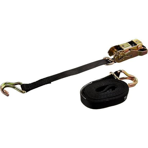 Erickson 01314 Black 1" x 15' Motorcycle/ATV Ratcheting Tie-Down Strap with Floating D-Ring