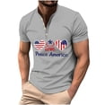 thumbnail image 2 of IROINNID Big and Tall T Shirts for Men, Indenpence Day Lightweight Thin Basic V-Neck Botton Festive Printed Summer Blouses for Men, 2 of 5