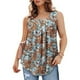 thumbnail image 2 of Gibobby Camiseta sin mangas con cuello cuadrado para mujer, informal, sin mangas, con dobladillo curvo plisado(J,G), 2 of 5