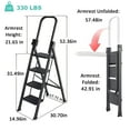 thumbnail image 2 of RICHYOUNG 4 Step Folding Ladder,with Foldable Extended Handrail & Wide Anti-Slip Pedals Step Stool,Black, 2 of 10