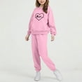 thumbnail image 6 of ATOGUTA Girls Outfits Tracksuit Drop Shoulder Hoodie Sweatshirt and Sweatpants Joggers Set with Pockets Size 2T-14, Pink, 6 of 6