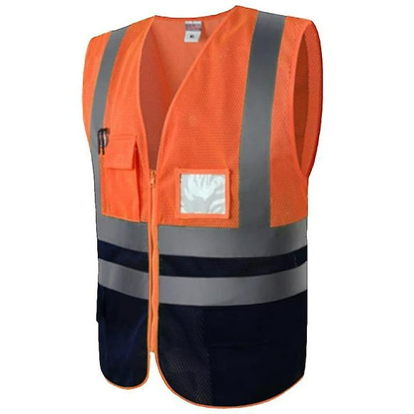 Mens Hi Viz Vis Vest High Visibility Reflective Waistcoat Running Safety Work Jacket Coat Vest