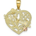thumbnail image 3 of Solid Gold 10k Two-tone w/White Rhodium #1 DAUGHTER Heart Charm - 25.05mm, 3 of 6