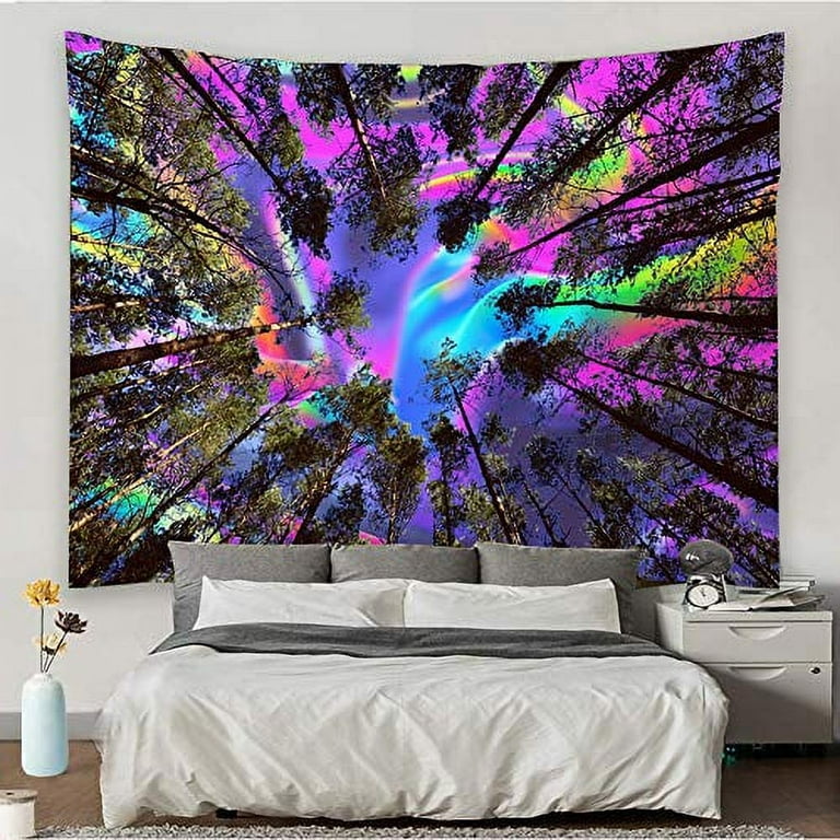 UNZYE Tapestry Trippy Door Tapestry Long Underwater Fishes and Coral  Tapestry Wall Hanger Nature Tapestry for Bedroom Aesthetic Blue Blanket  Fabric