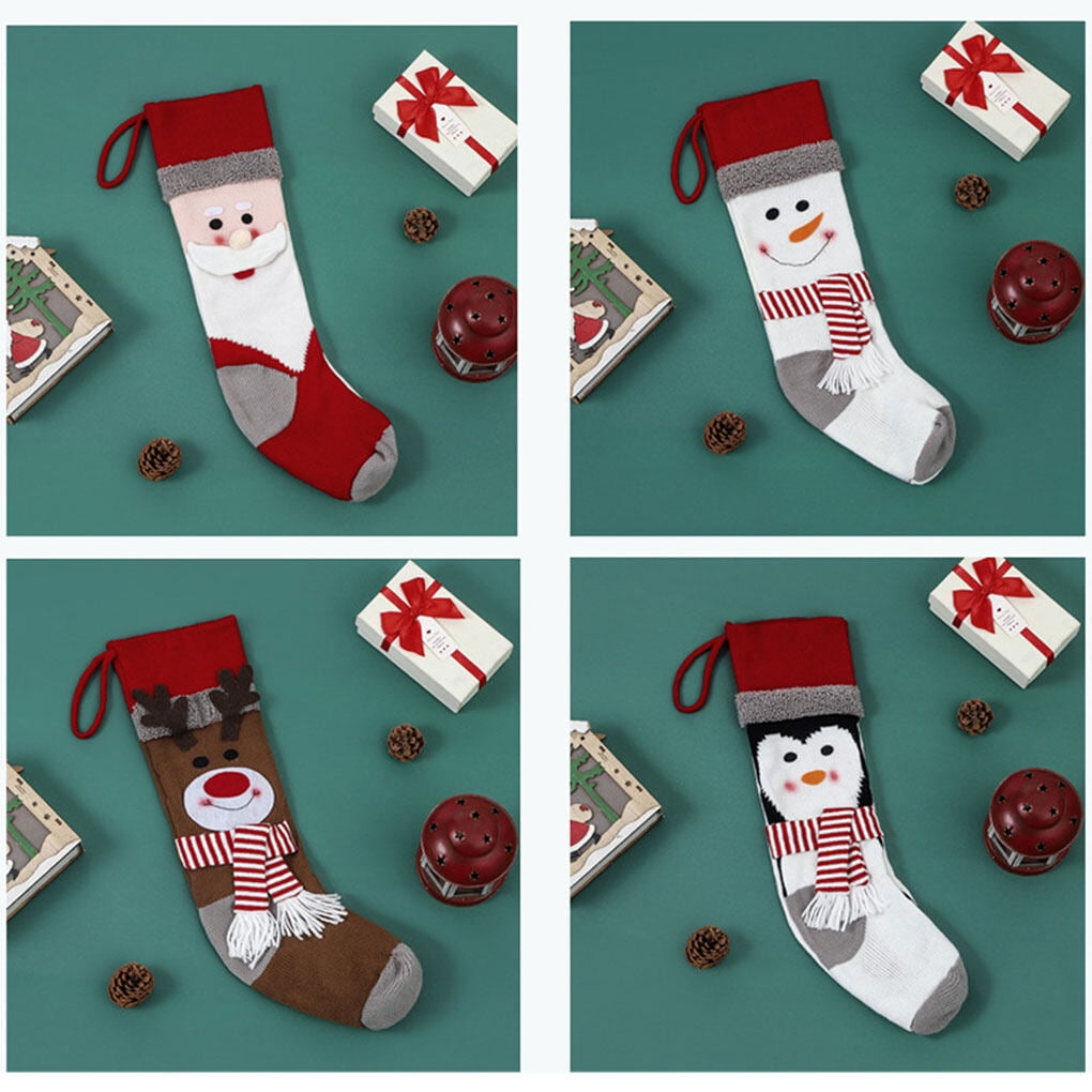 3Pcs Bas De Noël,Chaussette De Noël Cadeau,Personnalisé Sac De Chaussette De Noël Sac De Bas Pour Enfants Cadeau Vacances En Famille - Maison