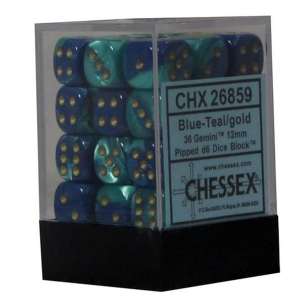 Hasbro CHX26859 Gemini 7 12mm D6 Bleu et Turquoise avec dés Dorés