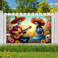thumbnail image 2 of Colorful Design Festive Banner Skull Illustration Traditional Attire Floral Arrangement for Cultural Event Home Decor Celebration, 2 of 9