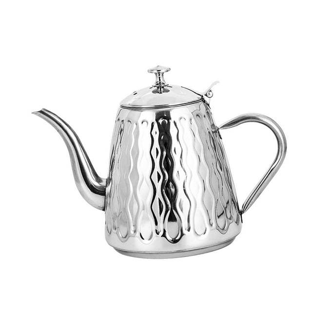 simhoa Stainless Steel Kettle with Removeable Infuser Coffee Brewer Pot Loose Tea Maker Argent