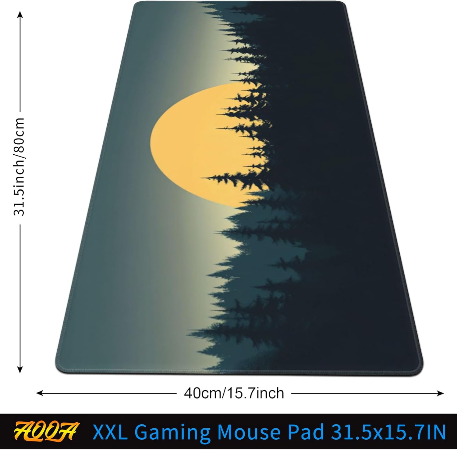 Forest Desk Mat 31.5" x 15.7", XXL Large Mouse Pad with Stitched Edges, Keyboard Pad Mouse Mat for Computer