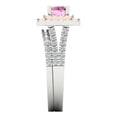 thumbnail image 3 of Clara Pucci 18K White/Rose Gold Emerald Cut 1Ct Simulated Pink Diamond Engagement Ring + Matching Band - Luxury Box Included, 3 of 7