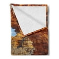 thumbnail image 2 of Beach Soft Flannel Fleece Throw Blanket, Cavern Rocks by Pacific Waters with Australian Sea and Sky Landscape Road, Cozy Plush for Indoor and Outdoor Use, 60" x 80", Cream Blue, by Ambesonne, 2 of 5