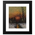 thumbnail image 2 of Georg Fischhof 20x24 Black Modern Framed Museum Art Print Titled - Winter Landscape at Sunset, 2 of 5