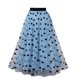 thumbnail image 3 of Gibobby faldas aesthetic Falda retro de verano para mujer Falda estampada de malla de amor de cintura alta(Azul, XXL), 3 of 5